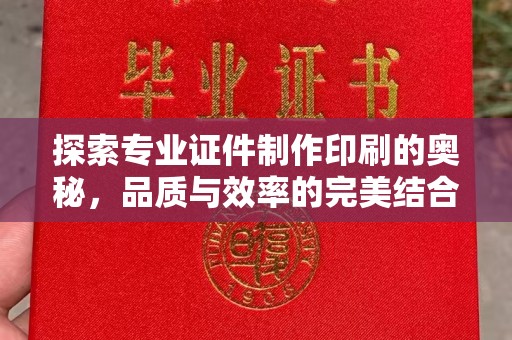 南溪探索专业证件制作印刷的奥秘，品质与效率的完美结合
